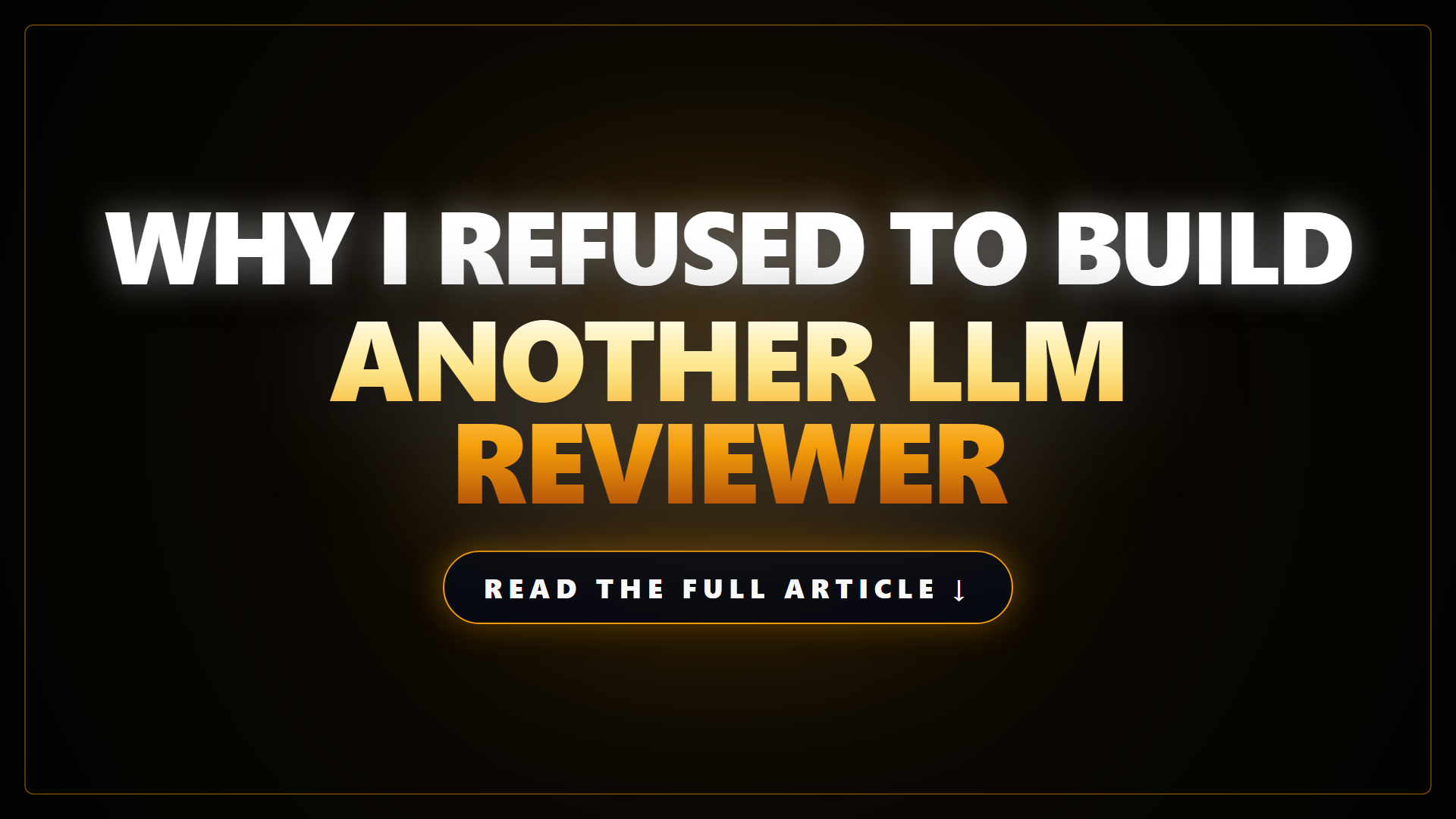Why I Refused to Build Another LLM Code Reviewer — Founder Memo by Patrick Ribbsaeter